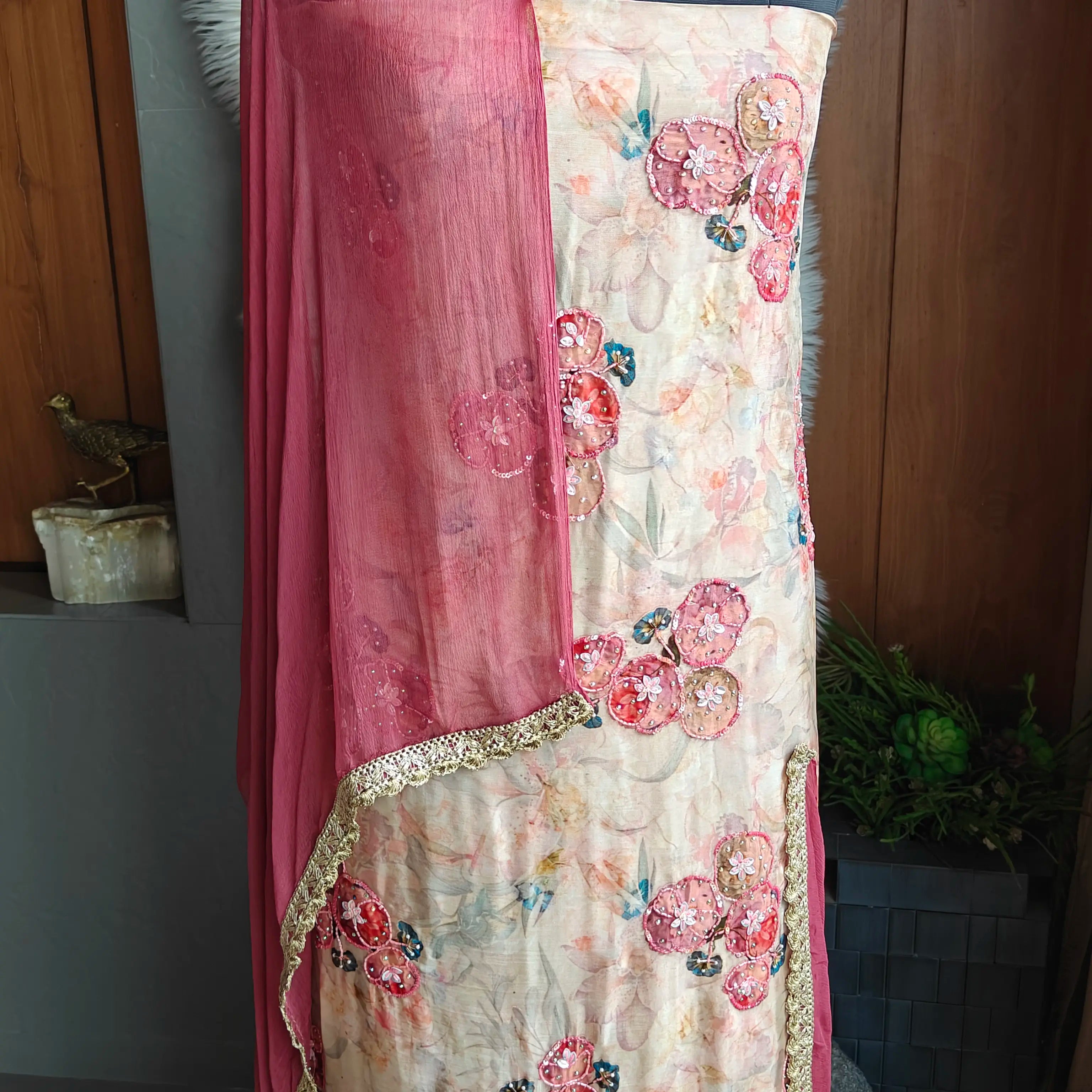 Sammi Muslin Organza unstitched suit material