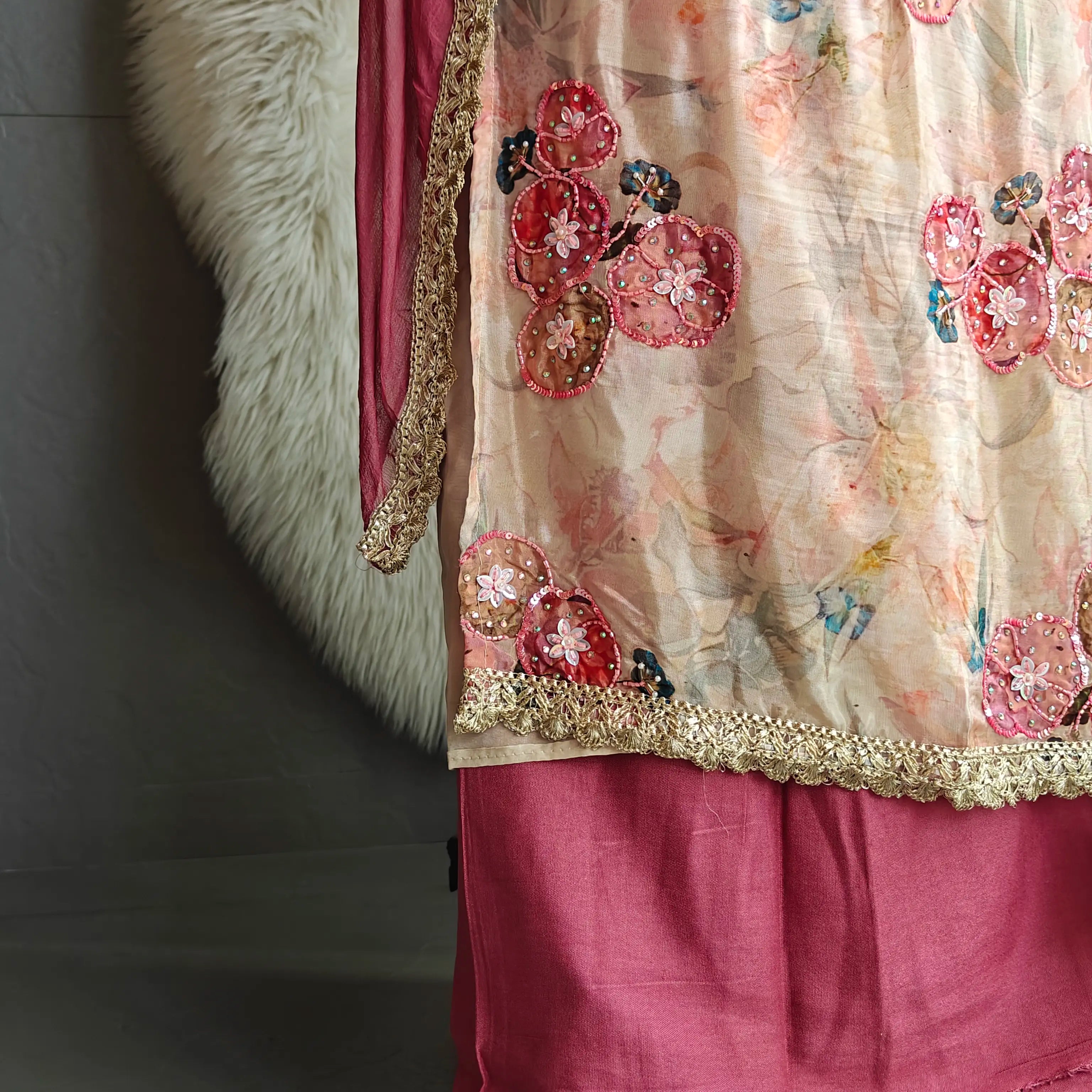 Sammi Muslin Organza unstitched suit material