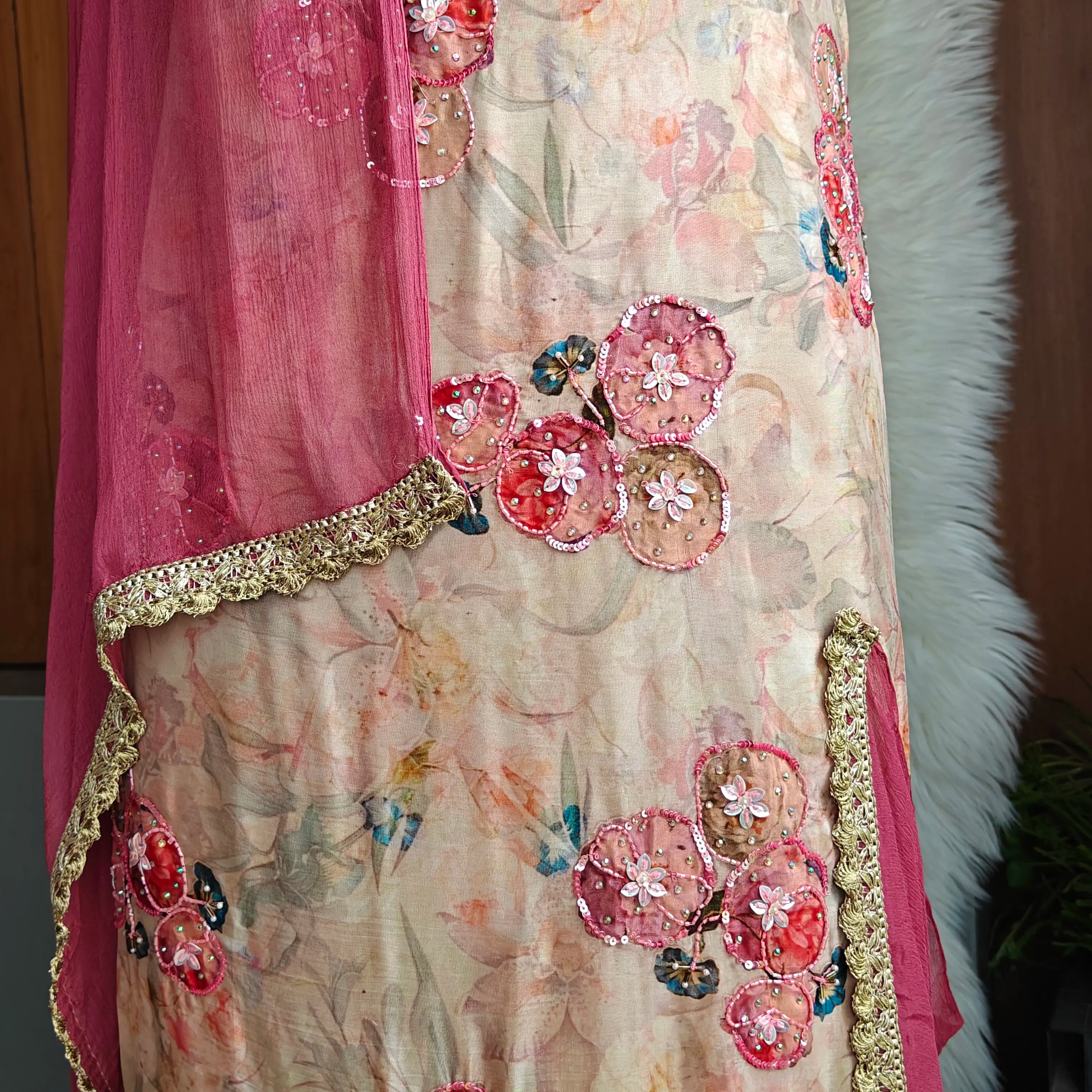 Sammi Muslin Organza unstitched suit material