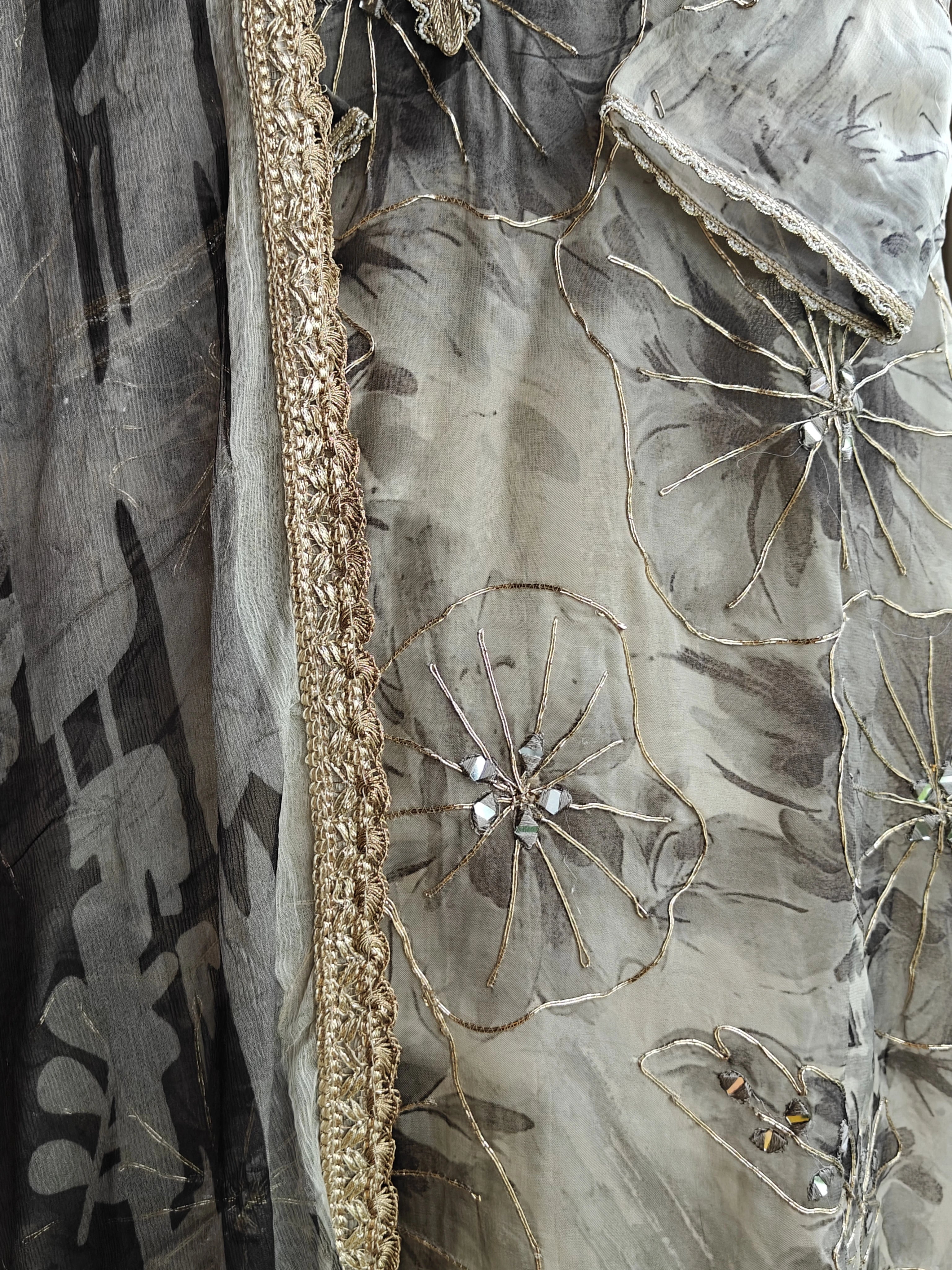 ivory and black unstitched suit material