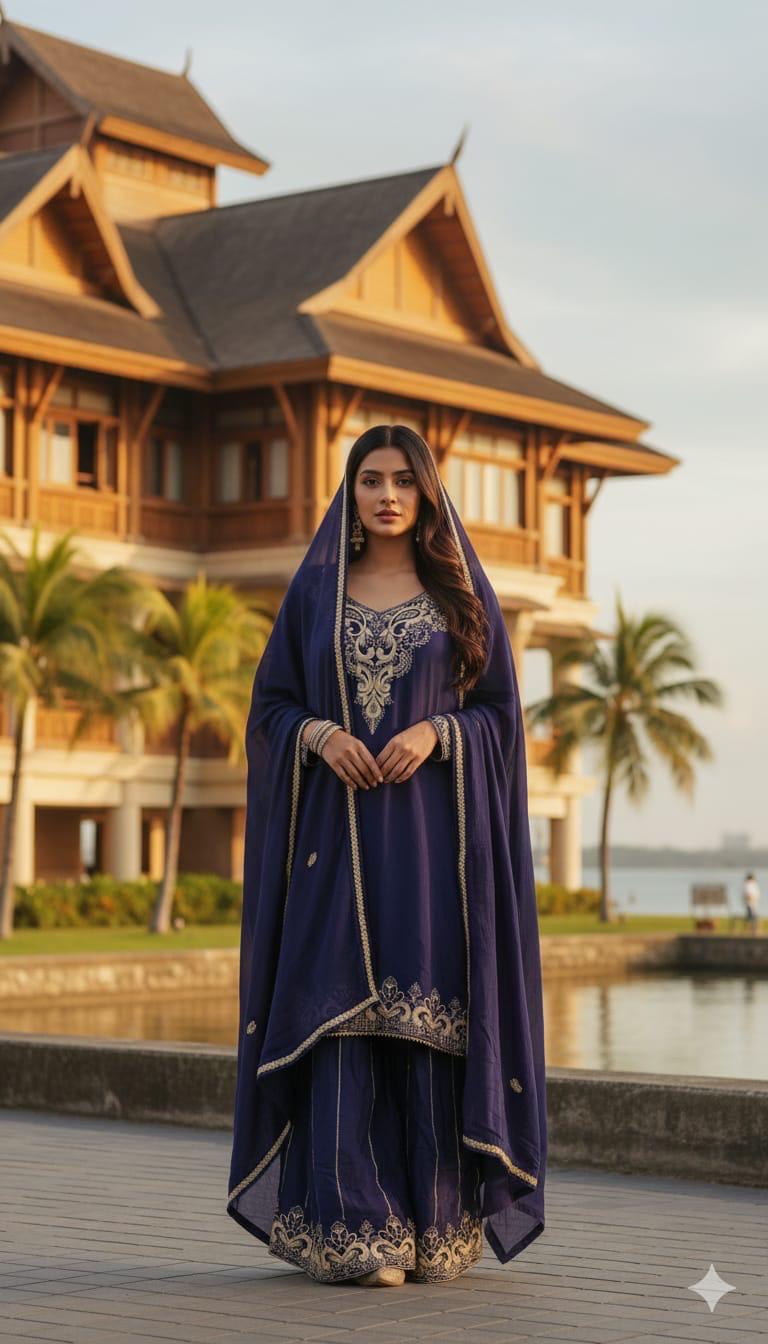 Amethyst Elegance – Festive Designer Ensemble