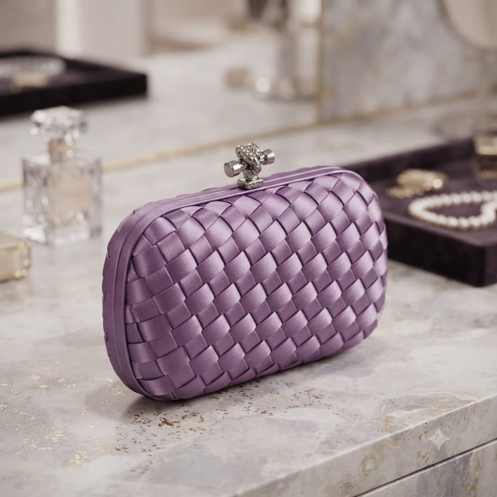 Elegant Lavender Woven Clutch